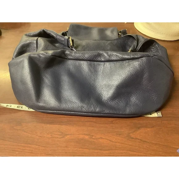 Draper James Navy Leather Tote Bag Very Beautiful Bag - Picture 8 of 11